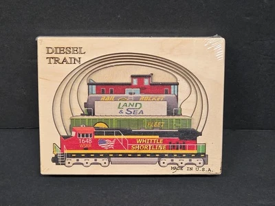 American Puzzle Company Diesel Train Wooden Layered Railroad USA made - Image 1 of 4