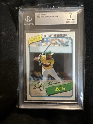1980 Topps Rickey Henderson 482 graduado Beckett 7 Foto 1 de 2