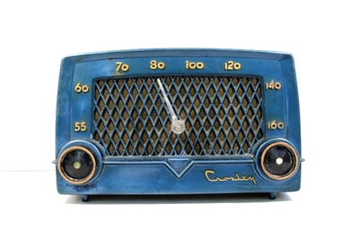 RADIO SINTONIZADOR LUCITE ANTIGUA ATÓMICA DE MEDIADOS DE SIGLO CROSLEY AZUL BONITO VINTAGE AÑOS 50 Foto 1 de 4