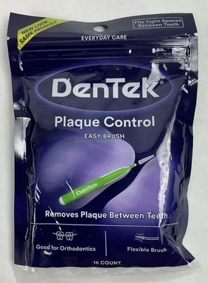 Limpiadores interdentales Dentek Easy Brush control de placa, apretados, 16 unidades Foto 1 de 2