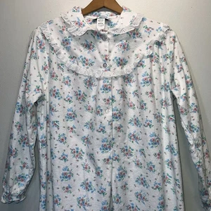 Vermont Country Store Floral Flannel Nightgown Pajama Size Medium Cottagecore - Picture 1 of 8