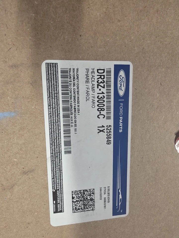 Nueva lámpara de luz principal original Ford 2013-2014 Mustang HID RH DR3Z-13008-C desnuda OEM Foto 1 de 4