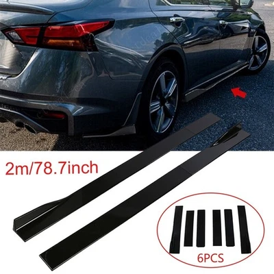 78.7'' Side Skirts Extensions Rocker Panel Gloss Black For Nissan Altima Maxima Foto 1 de 4