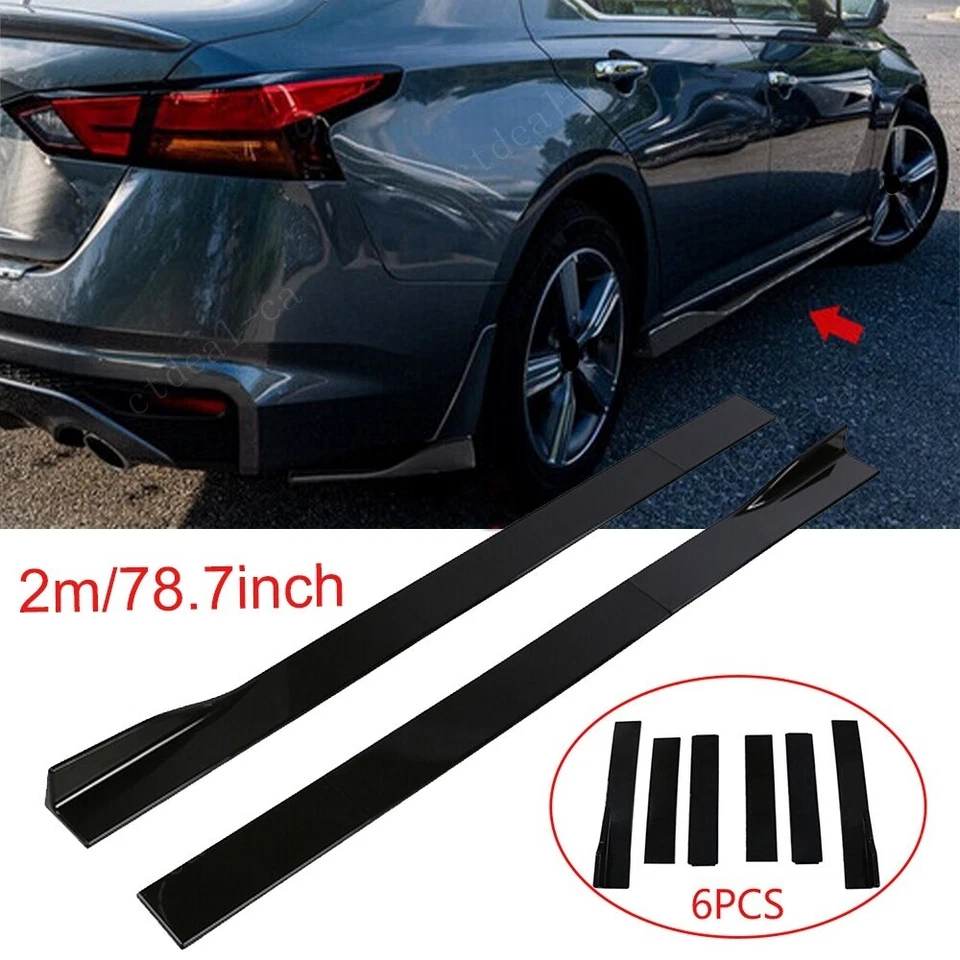 78.7'' Side Skirts Extensions Rocker Panel Gloss Black For Nissan Altima Maxima Foto 1 de 4