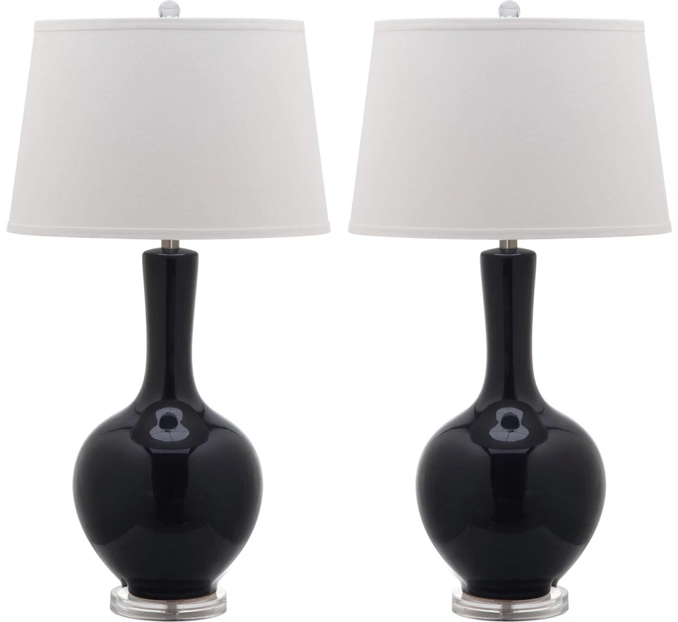 Safavieh LIT4148A-SET2 Blanche 32-Inch Gourd Lamp Navy Set Of 2