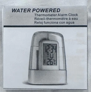 Tech Tools Water Powered Digital Alarm Clock with Thermometer – Eco-Friendly - Picture 1 of 8
