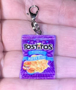 Tostitos Scoops Party Size Chips Bag Zipper Pull & Keychain Add On Clip!! - Picture 1 of 11