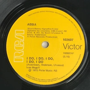 Abba ( I Do, I Do, I Do, I Do, I Do, ) ( Rock Me ) Vinyl 45 Single Record 1975 - Picture 1 of 4