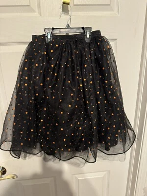 Disney Minnie Mouse Halloween Tutú Falda Negro y Naranja Lunares Niño Talla XL 14-16 Foto 1 de 4