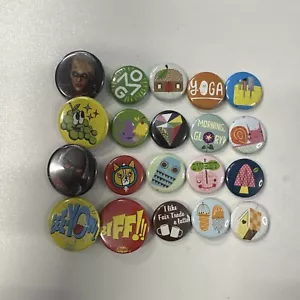 20 Small 1" NEW Pinback novelty Buttons EEE-YOW! BIFF! Yoga! Batman theme, OMG - Picture 1 of 19
