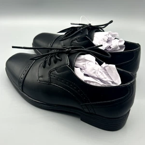 Stafford Dane JR Black Youth Dress Shoe Size 3 W Leather - Picture 1 of 10