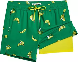 Men's 5" Quick Dry Board Shorts – Compression Liner, Stretch, Zipper Pockets - Picture 1 of 34