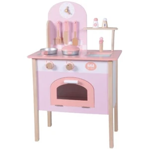 4iQ Spielküche Spielzeug Küche aus Holz für Kinder KidsCookSpace 48x27x77,5 cm - Bild 1 von 2