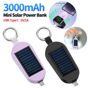 Mini Banco de Energía Solar 3000mAh Cargador Inalámbrico para iWatch iPhone Xiaomi Samsung - Imagen 1 de 19