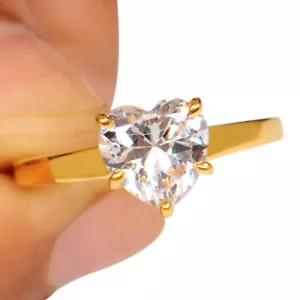 D/VVS1 1.00ct Heart Shape Moissanite 0.75Ct Solitaire Wedding Ring 925 ssl - Picture 1 of 6