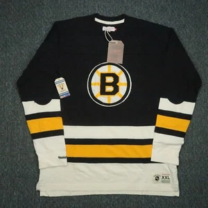Boston Bruins Shirt Mens XXL Mitchell Ness Black Line Change Long Sleeve NWT - Picture 1 of 13