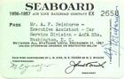 1956-57 SAL Seaboard Air Line Railroad employee pass - American Assn Railroads