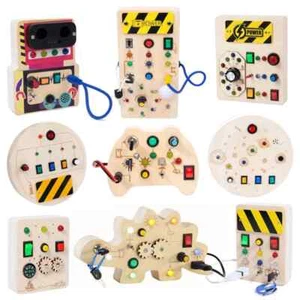 Board Sensory Toys Wooden with LED Light Switch Control Board Children Games Hot - Picture 1 of 33