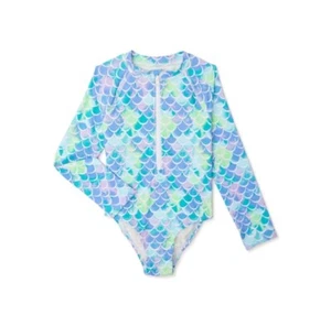 Wonder Nation Girls Surf Swimsuit Mermaid Print One-Piece Size XL 14-16 - Picture 1 of 3
