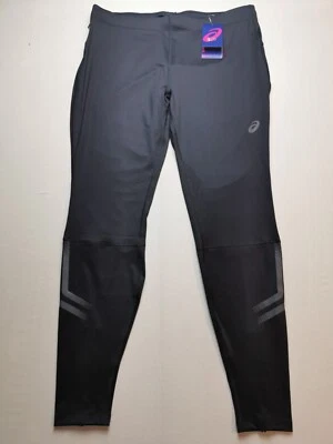 ASICS Mens UK 2XL D1 Icon Tights Leggings (BNWT) Performance Black/Grey Running  - Image 1 of 4