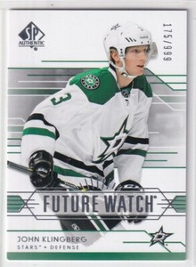 2014-15 SP Authentic FUTURE WATCH #251 John Klingberg RC /999 - Dallas Stars