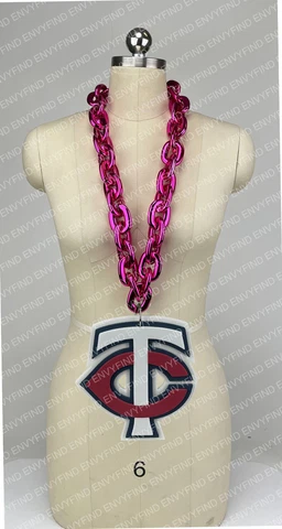 New MLB MINNESOTA TWINS Jumbo Big PINK Fan Chain Necklace Foam Cover