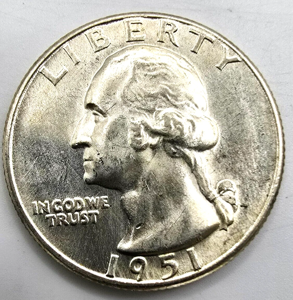 1951 D Washington Quarter BU DDO 001 Double Die FS 101 & RPM 002 90% Silver - Image 1 of 4