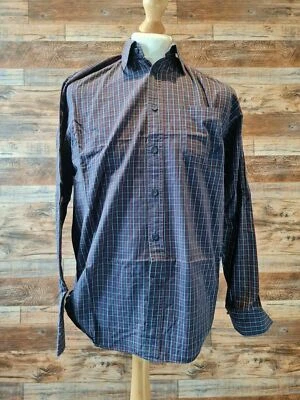Kangol Men's Navy Check Long Sleeve Button Up Shirt Size Medium - Image 1 of 4