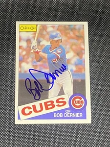 Bob Dernier Chicago Cubs Signed Auto 1985 O-Pee-Chee Card #334 ~ COA - Picture 1 of 3