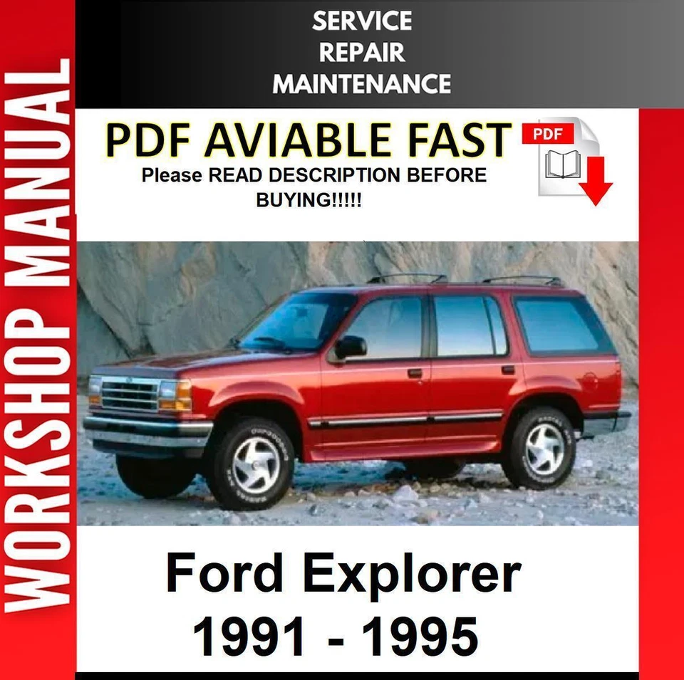 Ford Explorer 1991 1992 1993 1994 1995 manual de taller de reparación de servicio Foto 1 de 1