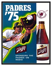 MLB 1975 San Diego Padres  Pocket Schedule Cover Color REPRINT 8 X 10 Photo Pic