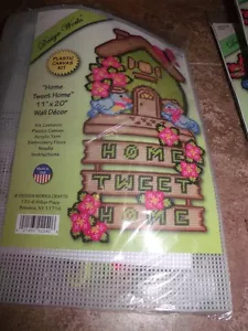 Design Works HOME TWEET HOME Wall Hanging Plastic Canvas Kit 11" x 20" - Picture 1 of 2