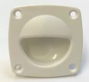 White plastic flush recessed finger pull for door - boat, caravan etc. - Picture 1 of 3