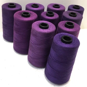 Coats Dual Duty Serger Sewing Quilting Thread Cone 10 Spool Lot 6000 yds Purple - Picture 1 of 5