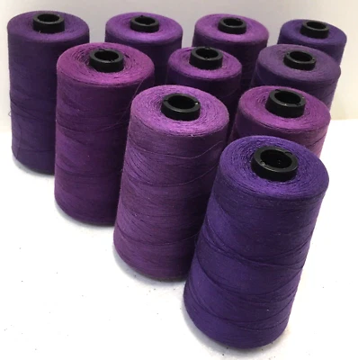 Coats Dual Duty Serger Sewing Quilting Thread Cone 10 Spool Lot 6000 yds Purple - Image 1 of 4