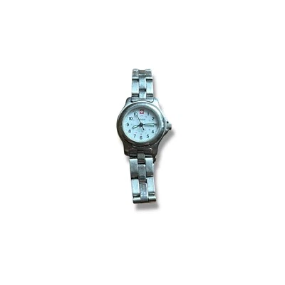 Reloj suizo Geneve tono plateado correa de acero inoxidable esfera blanca damas Foto 1 de 4