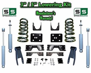 3"/5" Lowering Drop Kit Coils Flip SHOCKS NOTCH FOR 02 -08 Dodge Ram 1500 V6 2WD - Picture 1 of 1