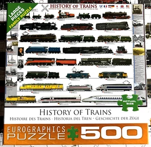 Geschichte der Züge, EuroGraphic Puzzle 500 große Teile, Familienpuzzle, vollständig - Bild 1 von 5