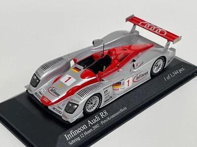 1/43 MINICHAMPS Audi R8 Infineon 2002 12 Ore Di Sebring Auto #1. CS115 - Immagine 1 di 4