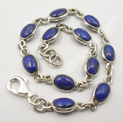 Ювелирные изделия скидка браслет унисекс из чистого серебра 925 пробы с натуральными драгоценными камнями трендовая сделка - Изображение 1 из 4