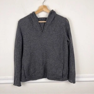 James Perse Women’s Gray 100% Cashmere Hoodie Hollow Out sleeves Size 0 XS - Picture 1 of 10