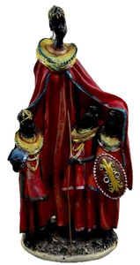 African Maasai Tribe Mother With Children Statue 14” Tall Colorful - Picture 1 of 10