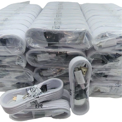 100 x Pack White Micro USB Cable 5ft Fast Charger for Samsung Galaxy Note 4 5 S6 - Image 1 of 4