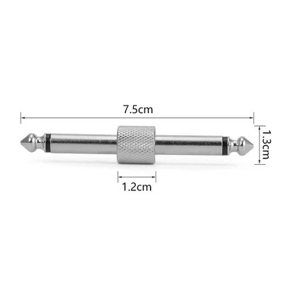 Adaptador de audio efector de guitarra individual macho a macho 4 piezas 6,35 enchufe efector de guitarra Foto 1 de 4