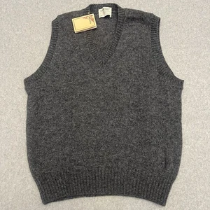 The Moors Weste Herren Large Grau Strick Shetland Wolle Made In USA Papa Basic Opa - Bild 1 von 9