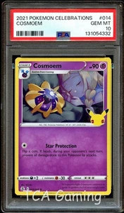 PSA 10 GEM MINT Cosmoem 014/025 HOLO RARE Celebrations Pokemon Card 332 - Picture 1 of 3