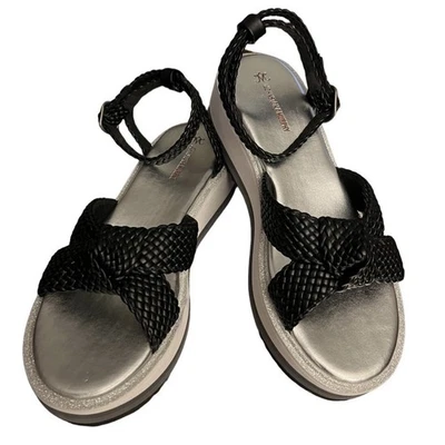 Sandalias para mujer Johnston & Murphy negras 8,5 Grace plataforma correas al tobillo Foto 1 de 4