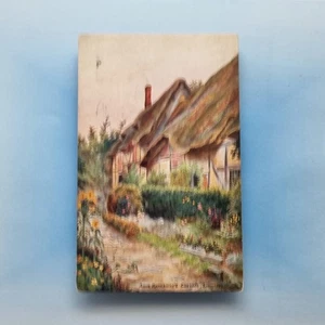 Shottery Postcard 1924 Warwick Anne Hathaways Cottage Shakespeare Artist Drawn - Picture 1 of 2