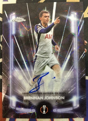Brennan Johnson 2025 Topps Auto Velocity Laser Black Tottenham Hotspur #BLA-BJ - Image 1 of 3