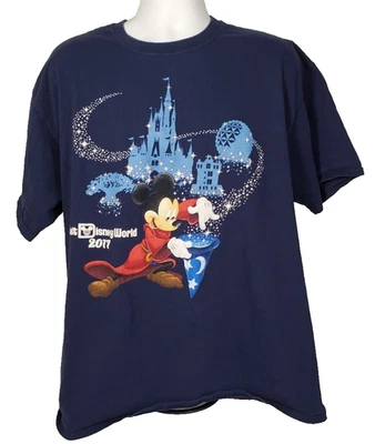 Camiseta Disney Parks Auténtica Hechicero Mickey Azul 2XL 2017 Walt Disney World Foto 1 de 4